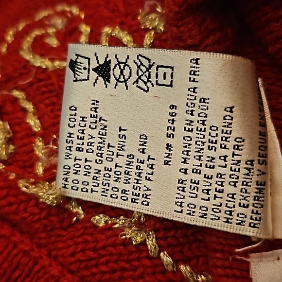 VTG KATHIE LEE 1980s Red Gold Beaded Button Down Valentine's Sweater Vest - Picture 4 of 9